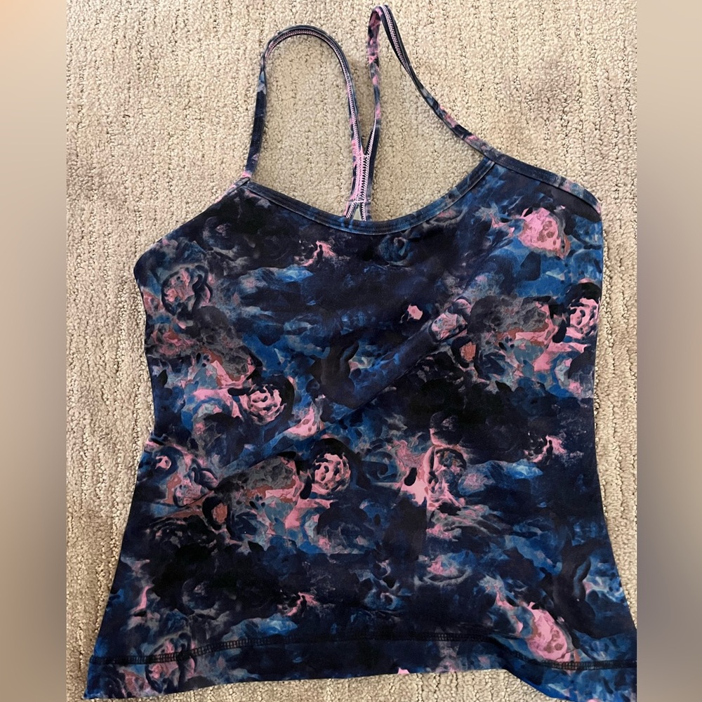 Lululemon Power Y Racerback , pinks , navy , multi colors size 6.Shorter length